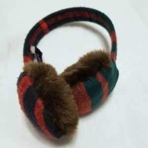 J. Crew Ear Muffs Holiday Gift Plaid Green Red